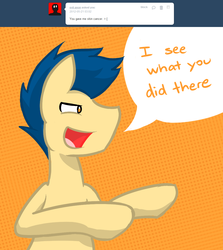 Size: 1000x1121 | Tagged: safe, artist:shadowkixx, oc, oc only, oc:sunray smiles, earth pony, pony, ask sunray smiles, i see what you did there, male, solo, stallion