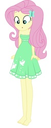 Size: 352x878 | Tagged: safe, artist:marcorulezzz, edit, editor:thomasfan45, fluttershy, equestria girls, equestria girls series, g4, street chic, spoiler:eqg series (season 2), barefoot, breasts, cleavage, cute, feet, female, legs, open mouth, sexy, solo, vector