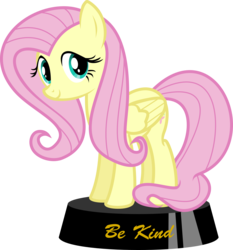 Size: 3000x3225 | Tagged: safe, artist:brisineo, fluttershy, pegasus, pony, fallout equestria, g4, cute, fanfic, fanfic art, female, high res, hooves, mare, ministry mares, ministry mares statuette, shyabetes, simple background, smiling, solo, transparent background, wings