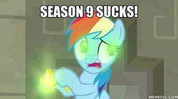 Size: 600x337 | Tagged: safe, edit, edited screencap, screencap, rainbow dash, pegasus, pony, daring doubt, g4, female, mare, memeful.com, mouthpiece, op is a duck, op is trying to start shit, op is trying to start shit so badly that it's kinda funny, op is trying too hard, solo, truth talisman