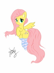 Size: 1536x2048 | Tagged: safe, artist:chineseninja, fluttershy, pegasus, pony, g4, blushing, clothes, cute, female, mare, shyabetes, simple background, socks, solo, striped socks, white background