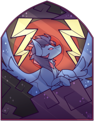 Size: 785x1018 | Tagged: safe, artist:ak4neh, oc, oc only, oc:lost, pegasus, pony, male, simple background, solo, stained glass, stallion, transparent background