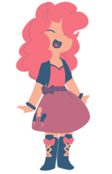 Size: 332x513 | Tagged: safe, artist:miniboo118, pinkie pie, equestria girls, g4, cute, diapinkes, eyes closed, female, limited palette, lowres, open mouth, simple background, solo, transparent background