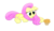 Size: 1280x750 | Tagged: safe, artist:ultimatewino, fluttershy, pegasus, pony, g4, cute, female, floppy ears, food, looking at something, muffin, prone, sad, shyabetes, simple background, solo, transparent background