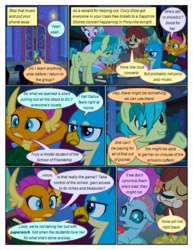 Size: 612x792 | Tagged: safe, artist:newbiespud, edit, edited screencap, screencap, gallus, ocellus, sandbar, silverstream, smolder, yona, changedling, changeling, classical hippogriff, dragon, earth pony, griffon, hippogriff, pony, yak, comic:friendship is dragons, g4, arm behind head, book, bottle, chips, comic, dialogue, dragoness, eating, eyes closed, female, food, frown, hoof hold, male, prone, puffy cheeks, raised hoof, screencap comic, soda bottle, student six, unamused