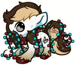 Size: 353x303 | Tagged: safe, artist:prepawsterous, oc, oc:sweet lullaby, animated, blinking, chibi, christmas, christmas lights, female, gif, holiday, looking at you, mare, simple background, transparent background, unshorn fetlocks