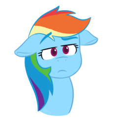 Size: 467x498 | Tagged: safe, artist:doodling-is-magic, rainbow dash, pony, g4, bust, cute, dashabetes, female, floppy ears, mare, portrait, simple background, solo, white background