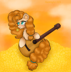 Size: 1958x1967 | Tagged: safe, artist:darklight1315, pear butter, earth pony, pony, g4, the perfect pear, female, guitar, mare, musical instrument