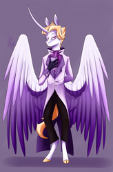 Size: 2100x3200 | Tagged: safe, artist:crystalcontemplator, alicorn, anthro, unguligrade anthro, alicorn oc, almighty tallest, almighty tallest purple, high res, invader zim, male alicorn, ponified, purple, solo