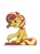 Size: 1280x1707 | Tagged: safe, artist:flutterluv, sunset shimmer, pony, unicorn, g4, female, mare, simple background, sitting, solo, sunset shimmer day, tongue out, transparent background, video game