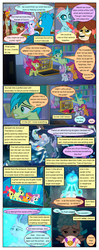 Size: 612x1553 | Tagged: safe, artist:newbiespud, edit, edited screencap, screencap, apple bloom, cozy glow, gallus, ocellus, sandbar, scootaloo, silverstream, smolder, starlight glimmer, sweetie belle, yona, changedling, changeling, classical hippogriff, dragon, earth pony, griffon, hippogriff, pegasus, pony, unicorn, yak, comic:friendship is dragons, g4, school raze, book, bookshelf, bow, comic, cutie mark crusaders, dialogue, dragoness, female, filly, freckles, grin, hair bow, hiding, looking back, looking down, male, mare, raised hoof, screencap comic, smiling, spread wings, student six, wings