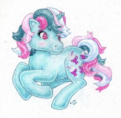 Size: 900x878 | Tagged: safe, artist:elisto, fizzy, pony, twinkle eyed pony, g1, cute, female, fizzybetes, solo, traditional art