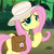 Size: 1000x1000 | Tagged: safe, screencap, fluttershy, pegasus, pony, daring doubt, g4, butt, cropped, cute, female, flutterbutt, hat, jungle, looking at you, mare, plot, raised hoof, saddle bag, shyabetes, smiling, solo