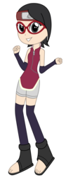 Size: 1756x4657 | Tagged: safe, artist:lhenao, artist:selenaede, equestria girls, g4, barely eqg related, base used, boruto: naruto next generations, crossover, equestria girls-ified, female, looking at you, naruto, simple background, solo, transparent background, uchiha sarada