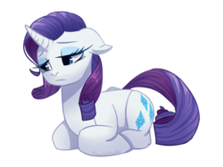 Size: 1024x766 | Tagged: safe, artist:meanncat, rarity, pony, unicorn, g4, cute, female, floppy ears, mare, ponyloaf, prone, raribetes, sad, simple background, solo, speedpaint available, transparent background