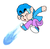 Size: 1024x1002 | Tagged: safe, artist:cailauniverse, spike, human, g4, blue hair, clothes, converse, crossover, human spike, humanized, ice ball, ice breath, power-up, shoes, snow, snowball, super mario bros.