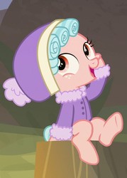 Size: 513x715 | Tagged: safe, screencap, cozy glow, pony, frenemies (episode), g4, clothes, cozybetes, cropped, cute, female, solo, winter outfit