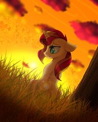 Size: 600x750 | Tagged: safe, artist:harmonicdazzle, sunset shimmer, pony, unicorn, g4, cloud, cute, female, floppy ears, lens flare, mare, profile, shimmerbetes, sky, solo, sun, sunset