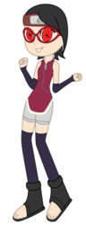 Size: 1787x4657 | Tagged: safe, artist:lhenao, artist:selenaede, equestria girls, g4, barely eqg related, base used, boruto: naruto next generations, crossover, equestria girls-ified, female, looking at you, naruto, sharingan, simple background, solo, transparent background, uchiha sarada