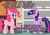 Size: 1148x800 | Tagged: safe, artist:ladyanidraws, pinkie pie, twilight sparkle, alicorn, earth pony, pony, ask pun, g4, ask, cutie mark, eyes closed, food, misunderstanding, open mouth, pie, twilight sparkle (alicorn)