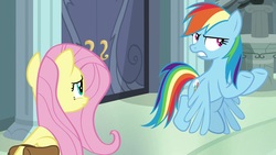 Size: 1920x1080 | Tagged: safe, screencap, fluttershy, rainbow dash, pony, daring doubt, g4, rainbow dash's house