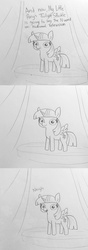 Size: 722x2048 | Tagged: safe, artist:tjpones, twilight sparkle, alicorn, pony, g4, bait and switch, comic, curtains, cute, female, lineart, looking at you, mare, monochrome, n word, neigh, open mouth, smiling, solo, spread wings, text, traditional art, twiabetes, twilight sparkle (alicorn), wide eyes, wings