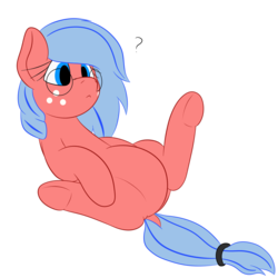 Size: 2000x2000 | Tagged: safe, artist:yannerino, oc, oc only, oc:flickswitch, earth pony, pony, belly, freckles, glasses, high res, question mark, simple background, transparent background
