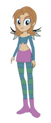 Size: 1415x3375 | Tagged: safe, artist:invisibleink, artist:lhenao, equestria girls, g4, barely eqg related, base used, belly button, clothes, crossover, equestria girls-ified, irma lair, midriff, short shirt, simple background, transparent background, w.i.t.c.h., wings