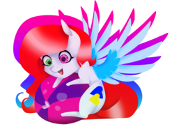 Size: 3508x2600 | Tagged: safe, artist:oneiria-fylakas, oc, oc only, pegasus, pony, ball, chibi, female, heterochromia, high res, mare, simple background, solo, transparent background, two toned wings, wings