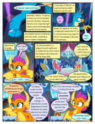 Size: 612x792 | Tagged: safe, artist:newbiespud, edit, edited screencap, screencap, gallus, smolder, stepford ponies, dragon, earth pony, griffon, pony, unicorn, comic:friendship is dragons, g4, what lies beneath, chair, clothes, comic, cup, dialogue, dragoness, dress, eyes closed, female, implied twilight sparkle, jewelry, looking up, male, mare, necklace, paws, pearl necklace, screencap comic, sitting, table, teacup, teapot