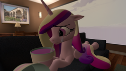 Size: 2334x1313 | Tagged: safe, artist:westrail642fan, princess cadance, pony, g4, 3d, crying, cute, cutedance, female, food, gmod, ice cream, mare, princess sadance, sad, sad pony, solo, source filmmaker, teary eyes, whining