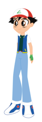 Size: 428x1224 | Tagged: safe, artist:lhenao, artist:selenaede, equestria girls, g4, ash ketchum, barely eqg related, base used, crossover, equestria girls-ified, male, pokémon, solo
