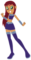 Size: 637x1202 | Tagged: safe, artist:lhenao, artist:selenaede, equestria girls, g4, barely eqg related, base used, crossover, equestria girls-ified, female, simple background, solo, starfire, teen titans, transparent background, zettai ryouiki