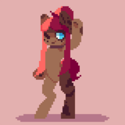 Size: 800x800 | Tagged: safe, artist:stockingshot56, oc, oc only, oc:ruef, pony, animated, bipedal, dancing, loop, pale belly, pixel art, solo