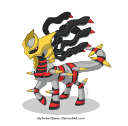 Size: 10354x10200 | Tagged: safe, artist:almairis, giratina, pony, commission, crossover, pokémon, ponified, simple background, solo, transparent background