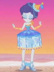 Size: 750x1000 | Tagged: safe, screencap, rarity, equestria girls, g4, my little pony equestria girls: better together, the other side, beautiful, carousel dress, clothes, cropped, dress, eyes closed, feet, female, open-toed shoes, skirt, solo, toes