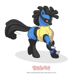 Size: 2024x2164 | Tagged: safe, artist:almairis, lucario, pony, commission, crossover, high res, pokémon, ponified, simple background, transparent background