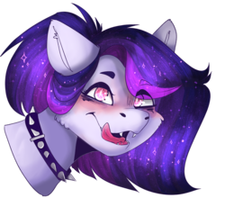 Size: 2054x1810 | Tagged: safe, artist:akiiichaos, oc, oc only, oc:alex, pony, bust, choker, female, mare, portrait, simple background, solo, spiked choker, tongue out, transparent background