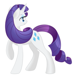 Size: 2000x2000 | Tagged: safe, artist:orcakisses, rarity, pony, unicorn, g4, cute, facing away, female, high res, mare, raribetes, simple background, solo, transparent background