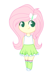 Size: 902x1198 | Tagged: safe, artist:cloudy-risicpaint, fluttershy, equestria girls, g4, chibi, colored, colored pupils, cute, female, flat colors, hands behind back, looking away, shyabetes, simple background, smiling, solo, transparent background
