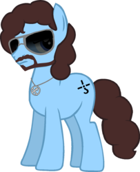 Size: 970x1193 | Tagged: safe, artist:grapefruitface1, earth pony, pony, blue oyster cult, eric bloom, jewelry, male, musician, necklace, ponified, show accurate, simple background, solo, sunglasses, transparent background