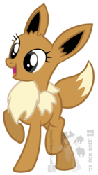 Size: 1193x2108 | Tagged: safe, artist:partypievt, eevee, pony, crossover, pokémon, ponified
