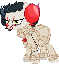 Size: 856x937 | Tagged: safe, artist:sweetie-madiselle, oc, oc:silent hill, pony, clothes, cosplay, costume, crossover, it, nightmare night costume, pennywise