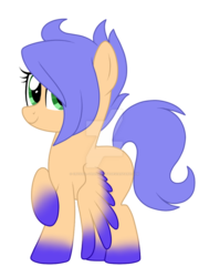 Size: 800x1060 | Tagged: safe, artist:crystal-tranquility, oc, oc only, oc:feather fall, pegasus, pony, colored wings, colored wingtips, deviantart watermark, female, filly, obtrusive watermark, simple background, solo, transparent background, watermark
