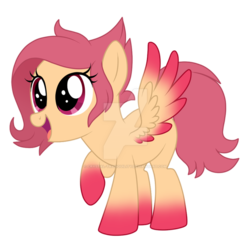 Size: 900x891 | Tagged: safe, artist:crystal-tranquility, oc, oc only, oc:rose petal, pegasus, pony, colored wings, colored wingtips, deviantart watermark, female, filly, gradient hooves, gradient wings, obtrusive watermark, simple background, solo, transparent background, watermark, wings