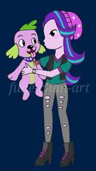 Size: 733x1304 | Tagged: safe, artist:fude-chan-art, spike, spike the regular dog, starlight glimmer, dog, equestria girls, g4, female, fetish, interspecies, kissing, male, ship:sparlight, shipping, straight, zoophilia
