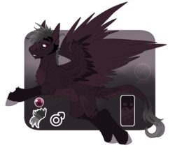 Size: 3100x2700 | Tagged: safe, artist:fizzwings, oc, oc only, oc:stygian crosswind, pegasus, pony, high res, leonine tail, reference sheet, sideburns, wings