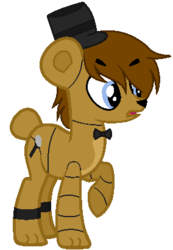 Size: 284x411 | Tagged: safe, artist:sky-winds, artist:skyheart-bases, pony, base used, crossover, five nights at freddy's, freddy fazbear, ponified