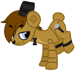 Size: 311x293 | Tagged: safe, artist:fleet-bases, artist:sky-winds, pony, base used, crossover, five nights at freddy's, freddy fazbear, ponified