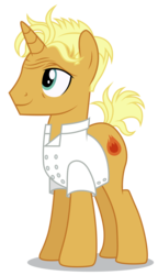 Size: 2968x5135 | Tagged: safe, artist:dragonchaser123, gourmand ramsay, pony, unicorn, g4, spice up your life, clothes, gordon ramsay, male, shirt, solo, stallion, vector, vector trace